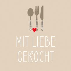 20 Servietten, Serviettentechnik  Mit Liebe Gekocht 33x33 PPD 