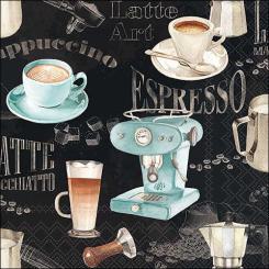 20 Servietten Barista black 33x33,Ambiente 