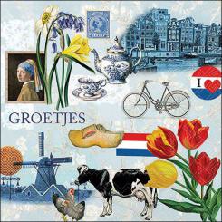 20 Servietten  Greetings from Holland   33x33,Ambiente 