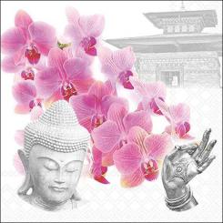 20 Servietten  Orchids of Buddha  33x33,Ambiente 