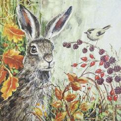 Servietten 20 Serviettentechnik   Rabbit in Autumn  33 x 33 Home Fashion 