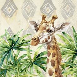 20 Servietten, GIRAFFE cream IHR, 33x33 