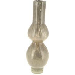 XL Glas Vase Sarina grau 14 x 39 cm , massive Ausführung, Vosteen 