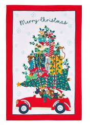 Geschirrtuch Dog Going Home for christmas, Ulster Weavers 