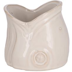 Keramik Kübel Fischkopf "Ägäis" 11 x 10 x 10,5 cm, creme weiß Vosteen 