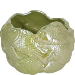 Keramik Kübel Fisch "Mirinda" 17 x 12 cm, grün Vosteen 