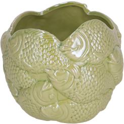 Keramik Kübel Fisch "Mirinda" 13 x 11, grün Vosteen 