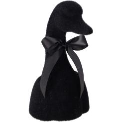 Gans Tasko schwarz Velours Samtoptik 25 cm 