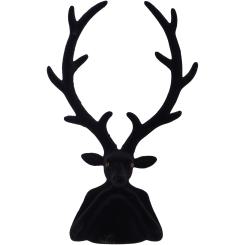 Velours Hirsch Tasko schwarz Arme aufgestützt Samtoptik 30 cm Vosteen 