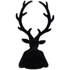 Velours Hirsch Tasko schwarz Arme aufgestützt Samtoptik 30 cm Vosteen 