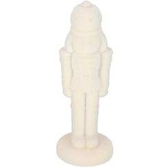 Nussknacker creme weiß Velours Samtoptik 30 cm 