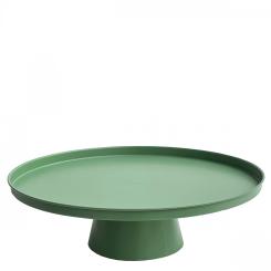 Metall Tablett "Elias" auf Fuß salbei grün 35 cm, Vosteen 