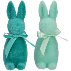 Kleiner Hase Stuppsi türkis/eukalyptus Samtoptik Ostern Osterdeko 15 cm Vosteen 