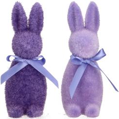 Kleiner Hase Stuppsi helllila/lila Samtoptik Ostern Osterdeko 15 cm Vosteen 