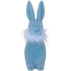 Großer Hase Stuppsi blau Samtoptik Ostern Osterdeko 30 cm Vosteen 
