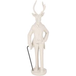 Hirsch Rentier mit Gehstock Gion matt creme 44 cm Vosteen 