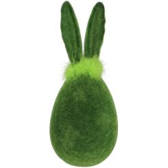 XL Ei Stuppsi mit Ohren dunkelgrün  Samtoptik Ostern Osterdeko 43 cm Vosteen 