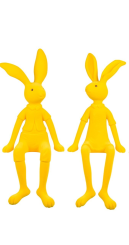 Kantenhocker Hase Lotte & Leo gelb Pärchen  Velours Samtoptik 36 cm 