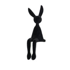 Kantenhocker Hase Eddie schwarz beflockt 29 cm 