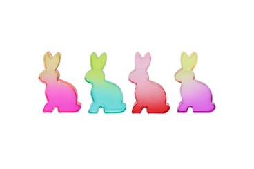 Gift Company Honey Bunny Hase, Glas, neon pink/neon gelb/ neon grün/ neon orange 