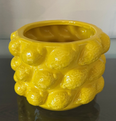 Übertopf Schale Zitronen gelb Keramik 14 cm Handarbeit 