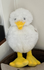 Kuschel Kissen Ente weiß gelb 58 x 30 cm 