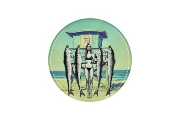 Gift Company Love Trays, Dekotablett, M, Motiv: Beach girl, rund, mehrfarbig 