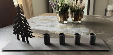 Eisen Kerzenhalter Tannen für Stabkerzen Landhaus Shabby, WMG Wohnmanufactur 