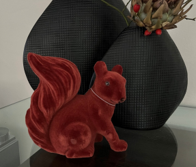 Eichhörnchen rostbraun Velours Samtoptik 