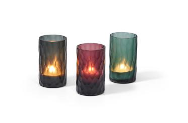 Philippi Design SOFIA 3 Teelichthalter 3-er Set, nachtblau, grün und purpur 
