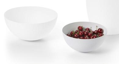 Philippi Design BIANCO Collection Schale 2 Grössen Stahl mattweiß f. Obst Snacks 