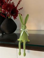Kantenhocker Hase erbsen grün Velours Samtoptik 40 cm 