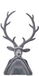 XXL Velours Hirsch Tasko grau Arme aufgestützt Samtoptik 60 cm Vosteen 