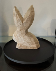 XL Hase auf Platte Holz/Metall Etagere/Tablett, 38/35 cm WMG Wohnmanufactur 