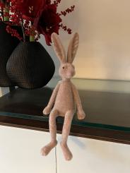 Kantenhocker Hase altrosa Velours Samtoptik 40 cm 