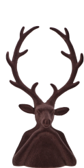 XXL Velours Hirsch Tasko dunkelbraun Arme aufgestützt Samtoptik 60 cm Vosteen 