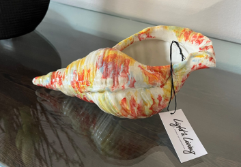 Light & Living Shell Muschel Keramik 30 cm Designobjekt handgefertigt 