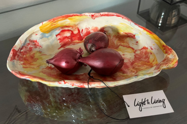 Light & Living Muschel Schale Keramik 30,5 cm Designobjekt handgefertigt 