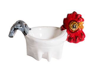 Eierbecher Osteria Galletto Vintage, italienische Keramik, Handarbeit, Virginia Casa 