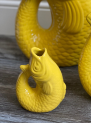 Gift Company Monsieur Carafon, Fisch, Keramik Vase, XS, gelb tuscan sun, 0,2 Liter 