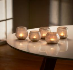 Philippi Design TERRA Teelichthalter Set 5-teilig mundgeblasen handgeschliffen 