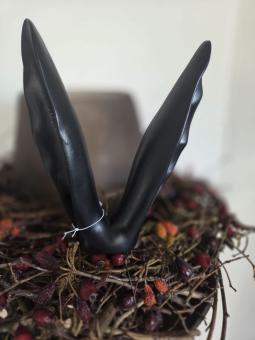 Hasen Ohren schwarz zum stecken 13 x 4 x 17 Osterdeko  18 x 5 x 23,5 cm 