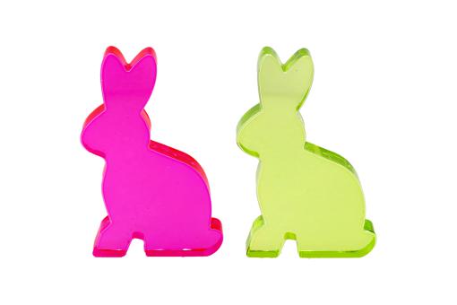Gift Company Honey Bunny Hase, Glas,  flach, neon pink / neon gelb 