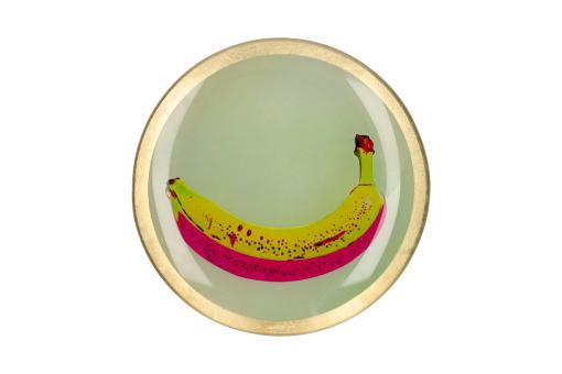 Gift Company Love Plates, Glasteller M, Motiv: Banane, rund, gelb 