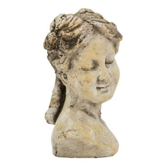 Frau Büste Kopf Keramik 22,5 cm Deko Haus Garten Terrasse Balkon 