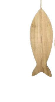 XL Fisch Skulptur Holz Beo 45 cm zum hängen Vosteen 