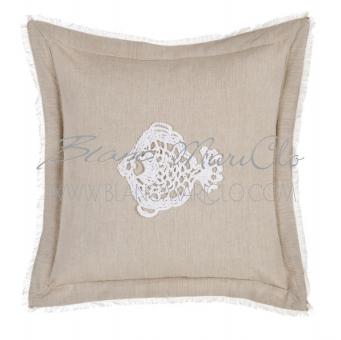 Kissen Crochet Fisch incl. Füllung 45 x 45  Blanc Mariclo 