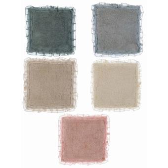 Badteppich Badläufer Vorleger Teppich 5 Farben 40 x 40, Blanc Mariclo 