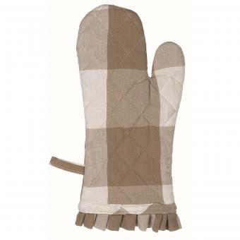 1 Ofenhandschuh Topflappen Topfhandschuh Karo beige Shabby Landhaus Blanc mariclo 