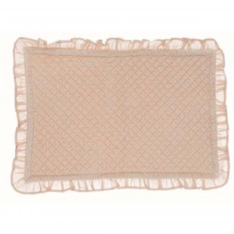 Tischset Platzdecke Platzset Quilt Velvet Samt zart apricot Shabby Blanc Mariclo 